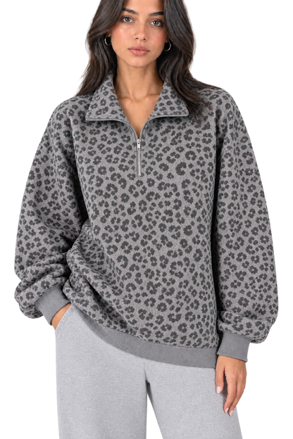 Veyra™  Autumn Leopard Print Half-Zip