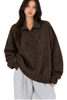 Veyra™  Autumn Leopard Print Half-Zip